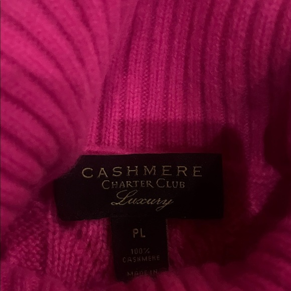 100% Cashmere Pink Cable Knit Turtleneck Sweater - Size LP - Picture 6 of 9
